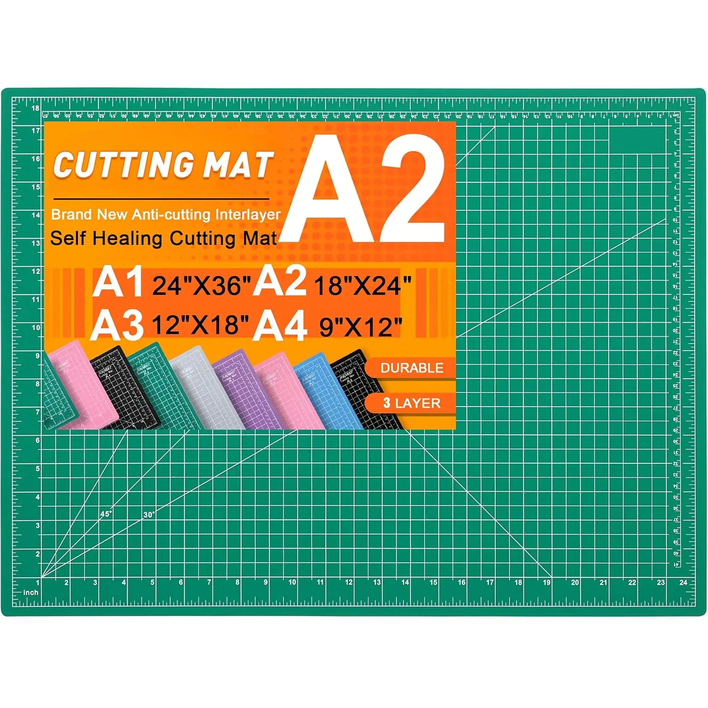 High-density upgrade 24" X 36" large self-healing sewing pad,  size 24" X 36", A1, A2, green