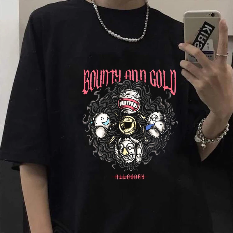 

Anime Graphic Printed T-shirt Men's Summer Sweat-absorbing Breathable Top Pure Cotton Round Neck Short-sleeved Men's Clothing