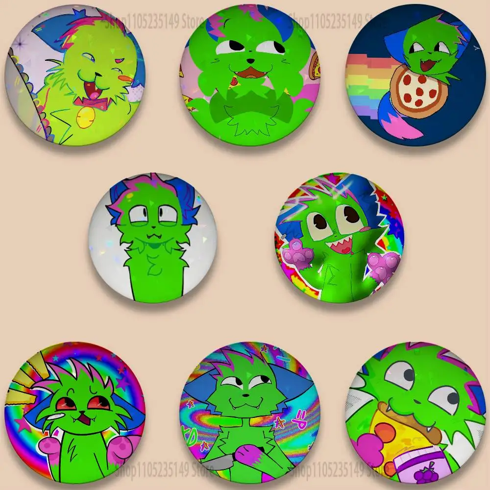 

DON'T TOUCH MY PIZZA 58mm Icon Badge Handmade Tinplate Brooch for Backpack Clothes Chest Ornament Gifts