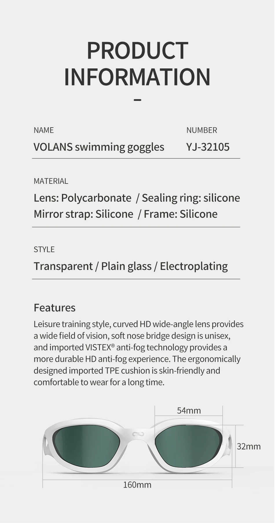 COPOZZ Professionelle HD Schwimmen Brille Anti-Fog UV Schutz Einstellbar Schwimmen Gläser Silikon Wasser Glas Für Männer und Wome – Detail 13
