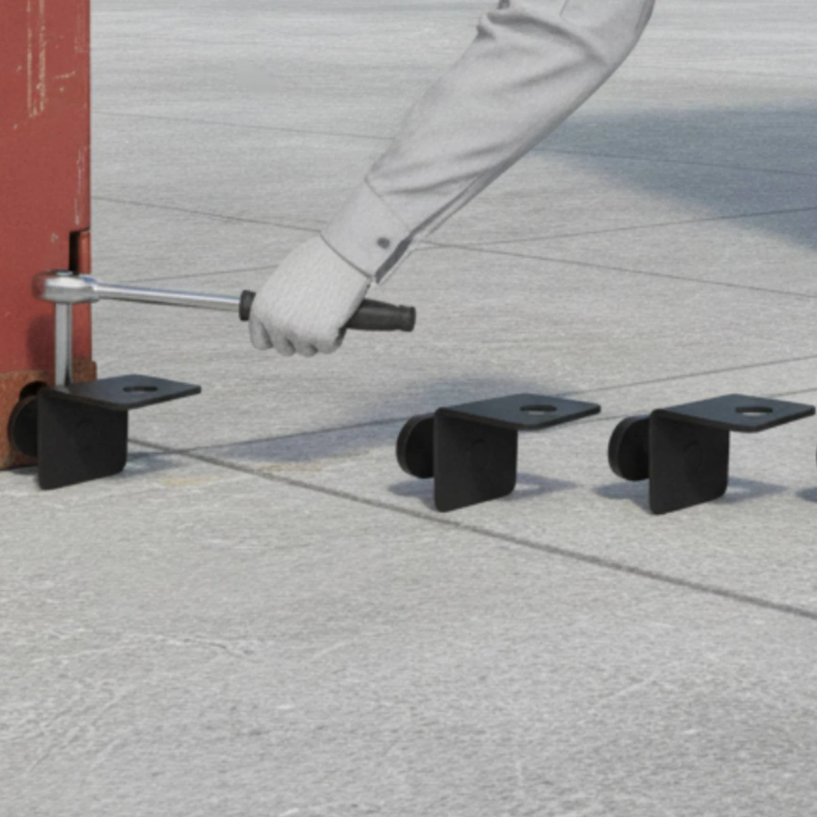 4 Pieces Container Anchoring Fitting Anti-Rust Right-Angle Bracket with Lock Corrosion-Resistant Compact