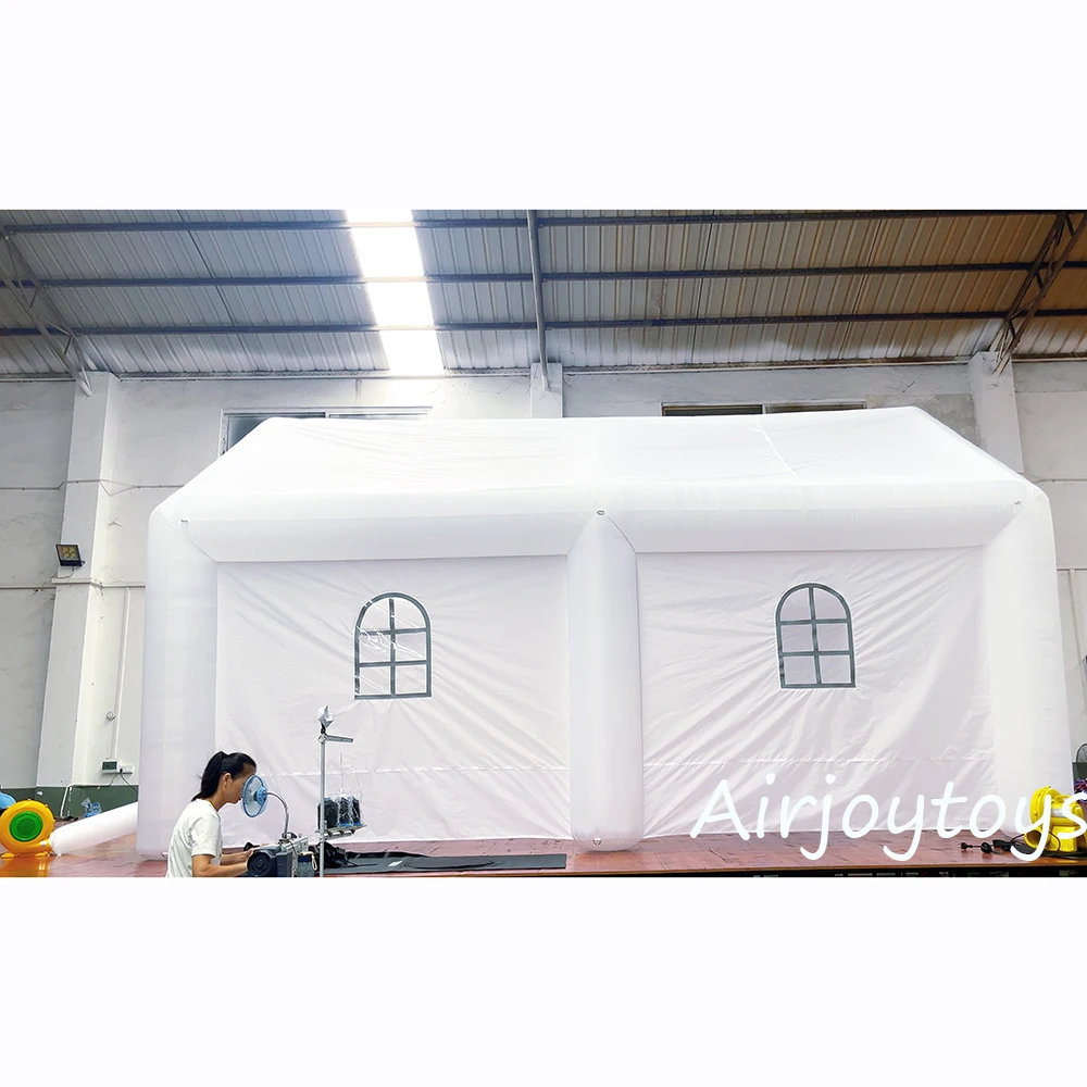 خيمة زفاف قابلة للنفخ خيمة حفلات خارجية مع أضواء LED المحمولة سرادق الزفاف منزل خيمة حديقة بيضاء لحدث الزفاف #2