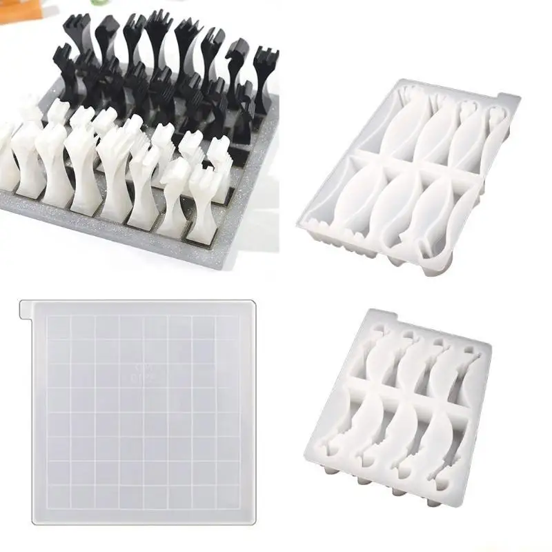 

31BF кристаллическая форма для эпоксидной смолы, международная шахматная силиконовая форма для рукоделия, ювелирные украшения,