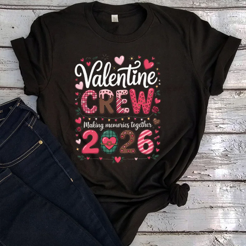 

Custom 2026 Valentine's Crew Shirts Matching Valentine's T-Shirts Romantic Seasonal Gifts for Lovers m