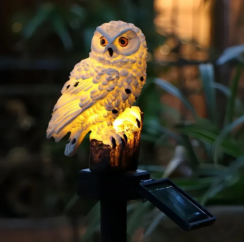 Solar LED Lights Outdoor Decorative Lawn Stake Owl Lights Yard Art Garden Decor Street Lawn Yard Landscape Decorative