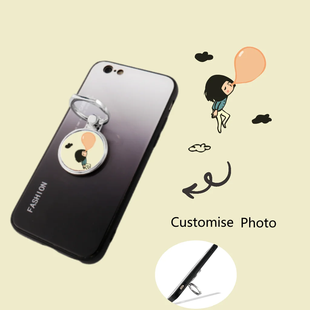 Personalised custom pattern phone holder, sublimation metal ring holder, round phone holder custom gift, DIY stand