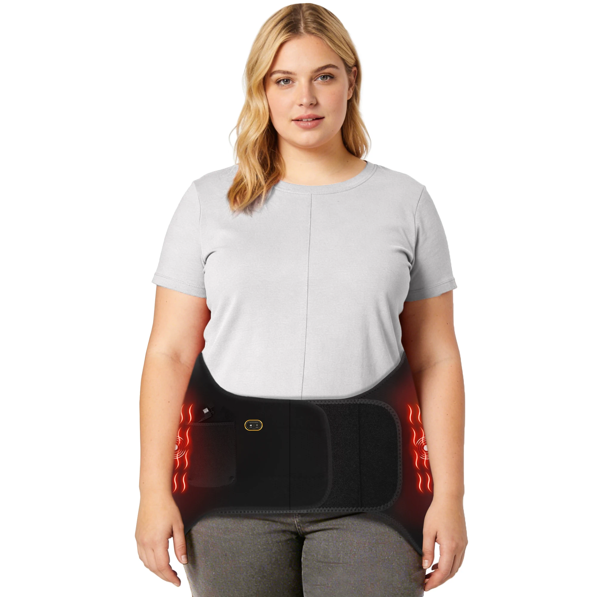 

Heating Waist Hip Support Brace Vibration Massager Heating Pad Hot Therapy Waist Thigh Buttock Wrap for Sciatica Pain Relief