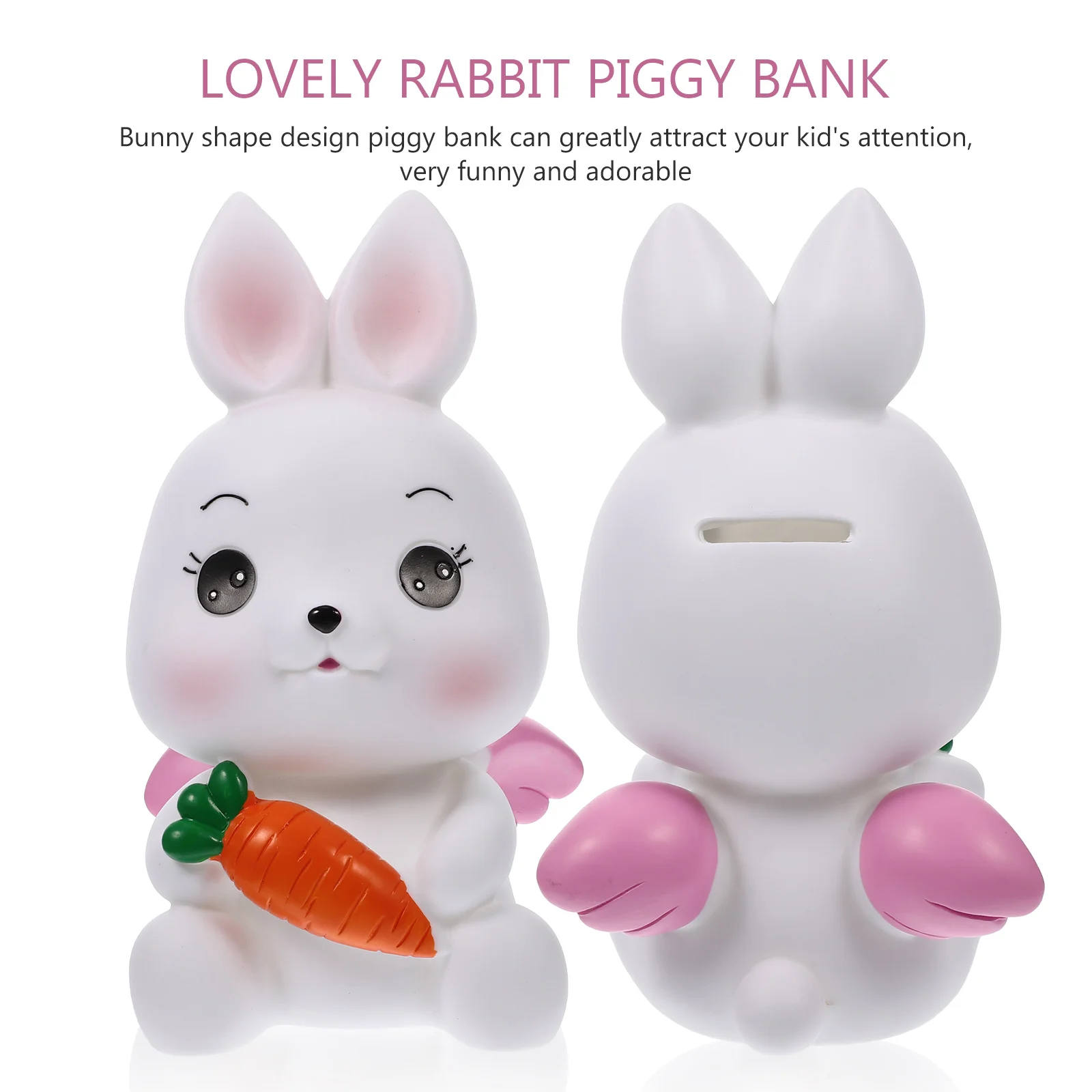 Hübsches Kaninchen-Münzbank für Kinder, Geldspartopf mit stabilem Design, Schlafzimmer, Wohnzimmer, Dekoration, Geschenk, großes Sparschwein