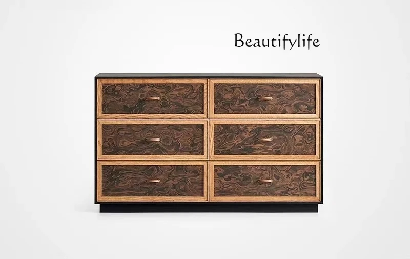 

Medieval solid wood dining side cabinet living room storage retro storage designer high fashion fashion