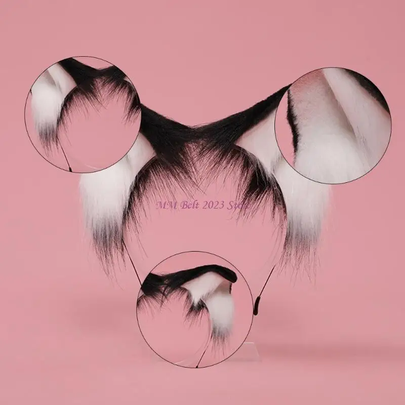 

49ME обруч для волос с кошачьими ушками, плюшевый головной убор, повязка на голову для вечеринки в честь Хэллоуина