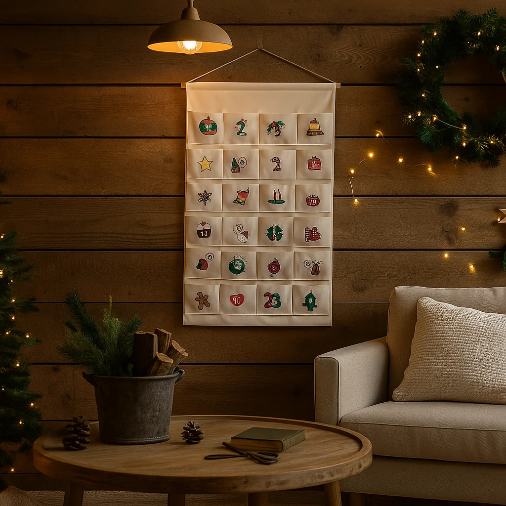 

1X24 сетка, праздничная сумка для хранения подарков, настенная холщовая сумка, карман для рождественских подарков, висящий над дверью или стеной