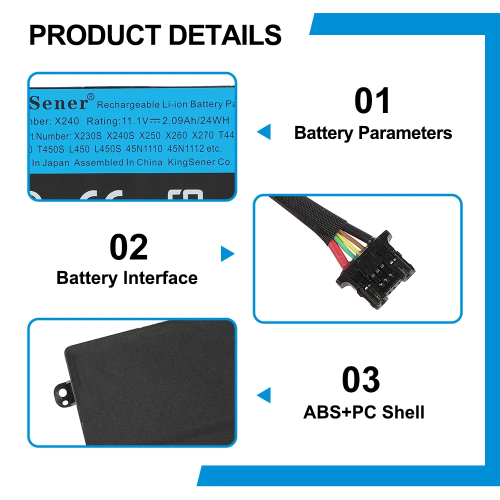 KingSener Internal Battery for Lenovo ThinkPad T440 T440S T450 T460 T450S X240 X240S X250 X260 X270 L450 45N1110 45N1111 45N1112
