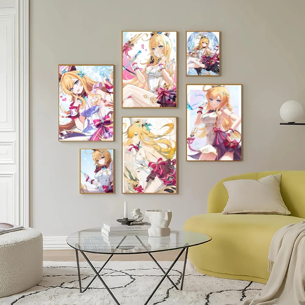 

Genshin Impact Escoffier Poster Painting Sticky Wall Home Bedroom Living Room Aesthetic Decoration Small
