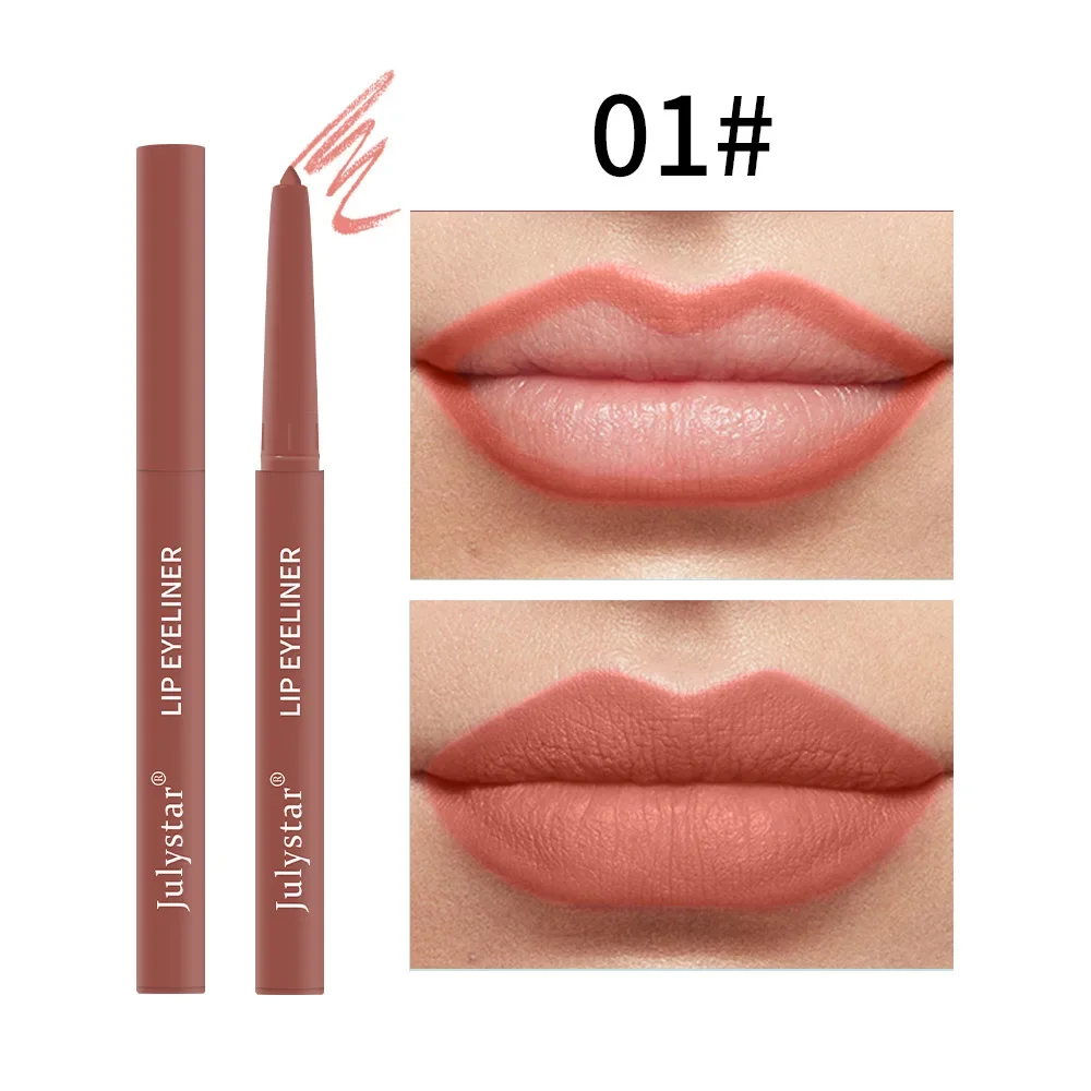 6-kleuren matte lippenstiftpenset waterdicht zweetbestendig lipliner potlood contourmake-up sexy rode lippenstift langdurige cosmetica