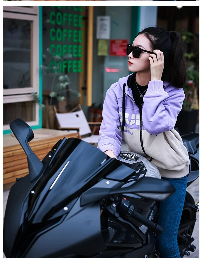 DUHAN Women Motorcycle Hoodie Reflective Motocross Clothing Inner Mesh Motorcycle Jackets Removable CE Protective Equipment