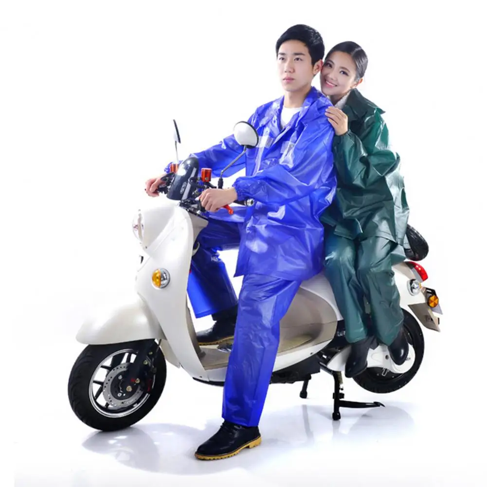 Adults Rain Suit Waterproof Breathable Reflective Strip Outdoor Rain Jacket Trouser Men Women Hooded Rainwear Rain Gear