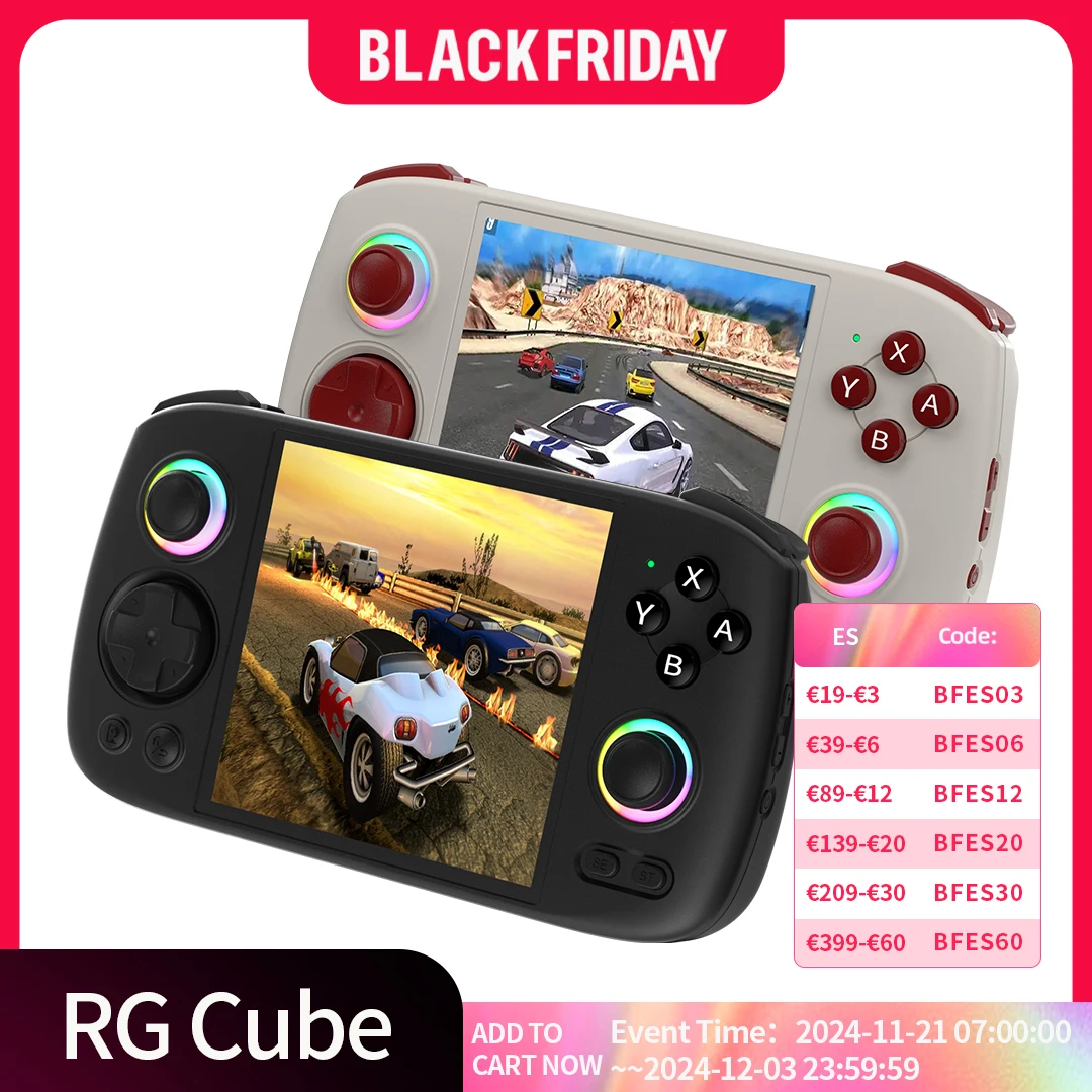 ANBERNIC-consola de juegos portátil RG Cube, pantalla multitáctil IPS de 3,95 pulgadas, T820, Android 13, Joystick RGB, consolas de videojuegos de