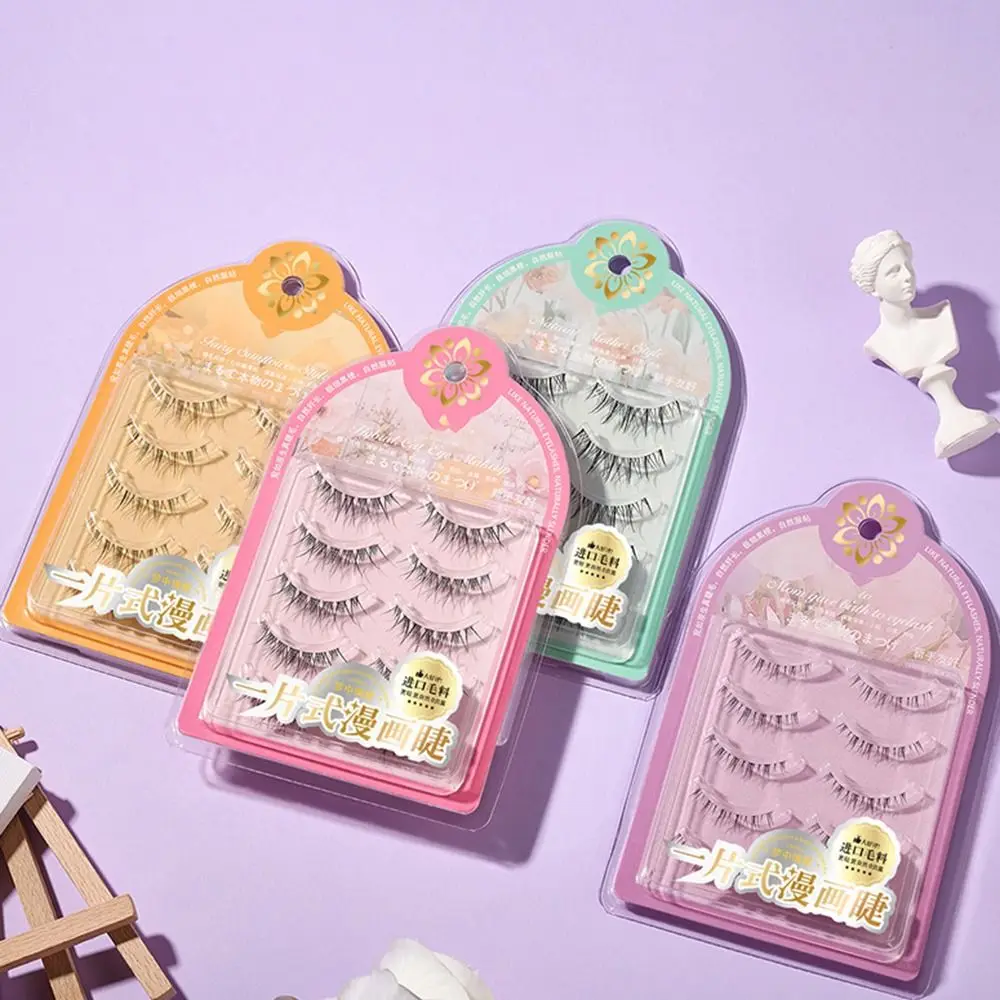 5 คู่/กล่องธรรมชาติชิ้นเดียวขนตาปลอมReusable 3D Mink Lashes Sunflowerขนตาปลอมโปร่งใสStem