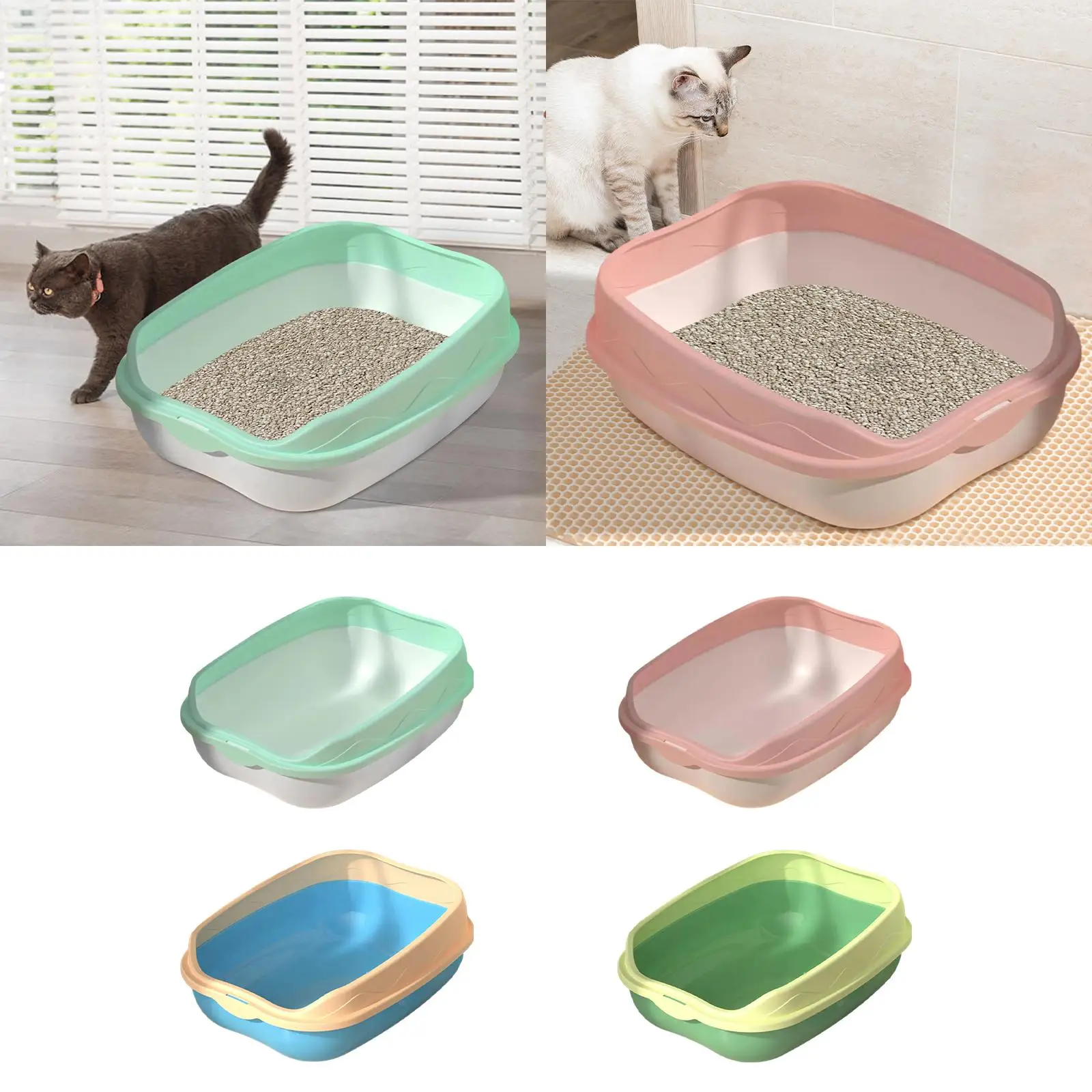 Cat Supplies Semi Enclosed Anti Splash Cat Litter Tray