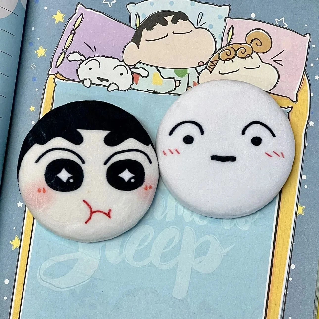 Crayon Shin-chan Himawari Cute Cartoon Boochan Nohara Shiro Plush 58MM Badge Brooch Kawaii Periphery Toy Lovely Accessories Gift