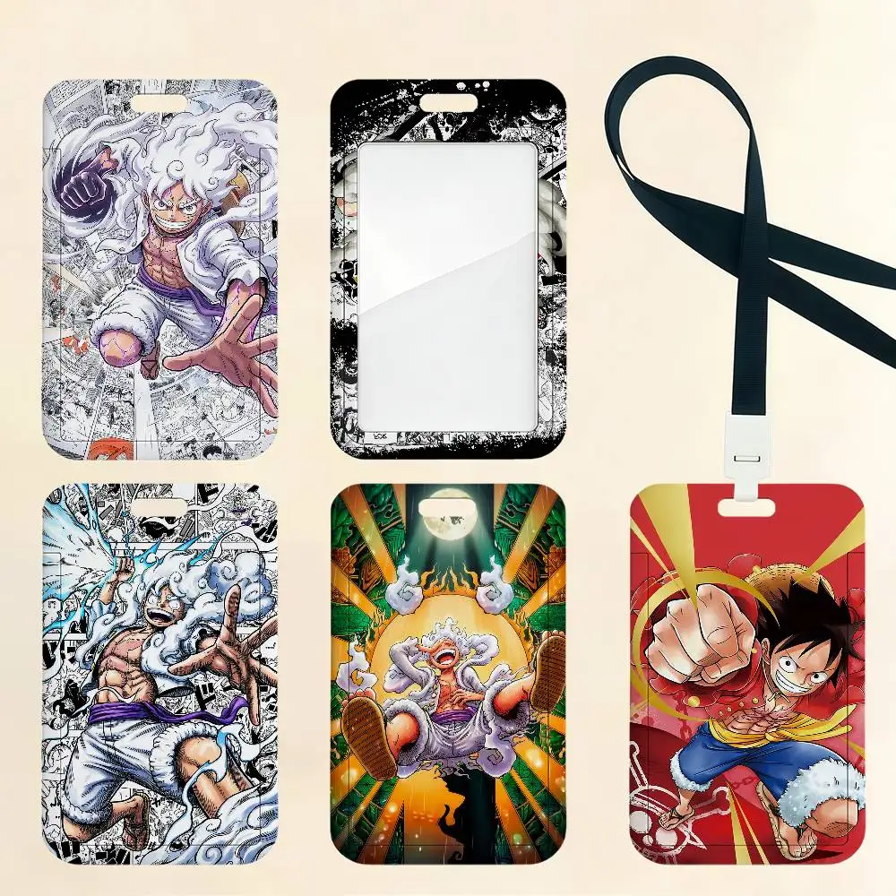 Anime L-LuffyS Sun God Nika Card Holder Cardcase Bank Credit Student ID Subway Work Permit Badge Holder Door Card