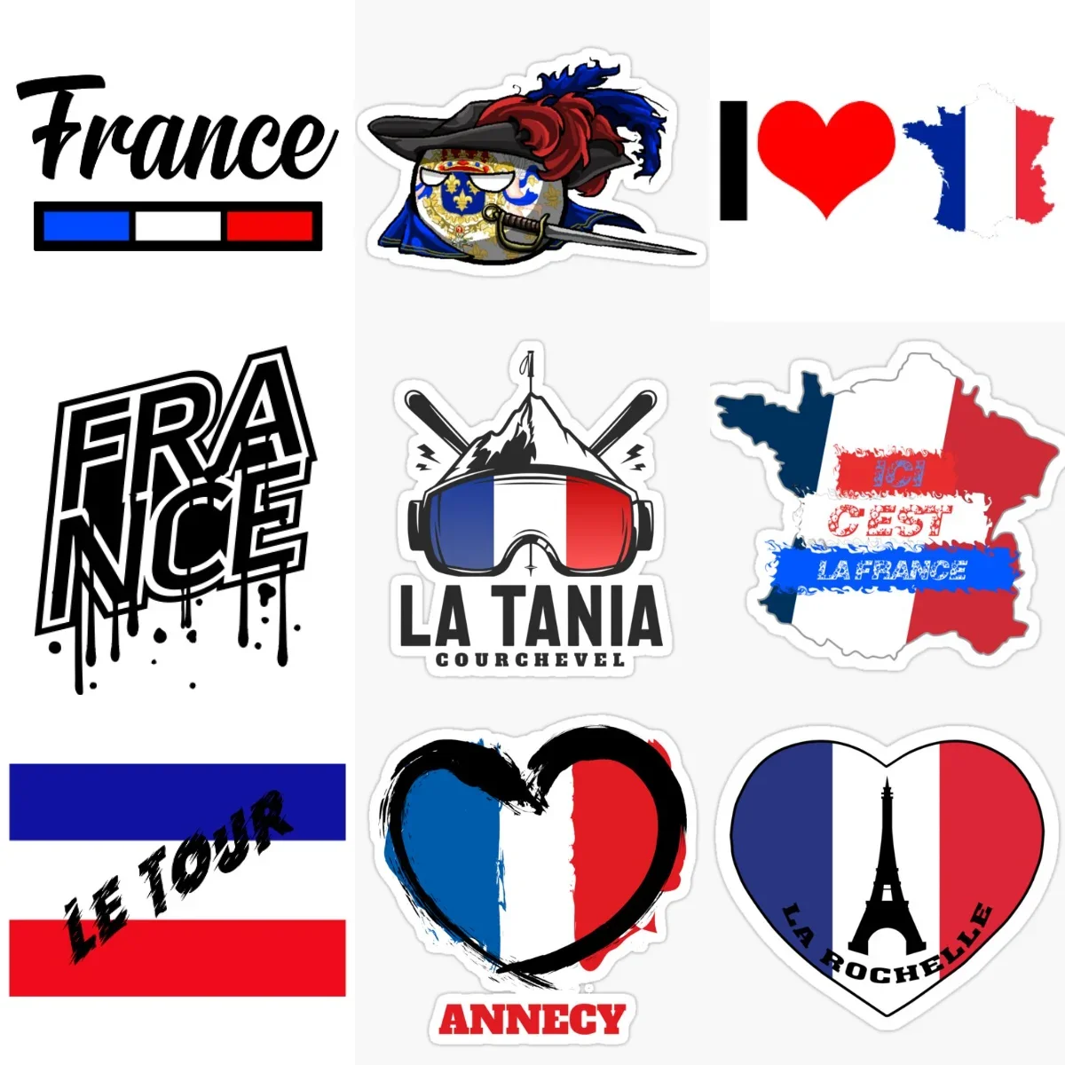 

Love France Flag Map Emblem Creative Personalized Stickers for Car Motorcycle Bicycle Helmet Fridge Wall Decoration Accessories