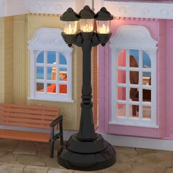 1/12 Dollhouse Miniature minyatür modeli aydınlatma parkı simülasyon sokak ışık tavan lambası aksesuarları Mini süs sahne kız oyuncak