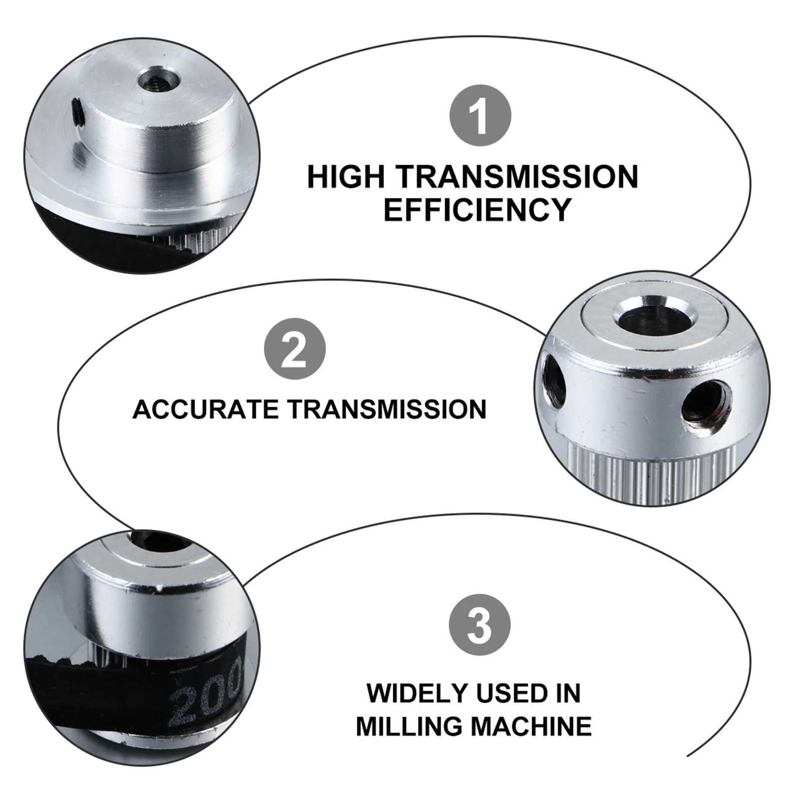 

1 3D Printer Synchronous Wheel Set Stepper Motor Mechanical Belt Timing Pulley Set Aluminum Synchronous