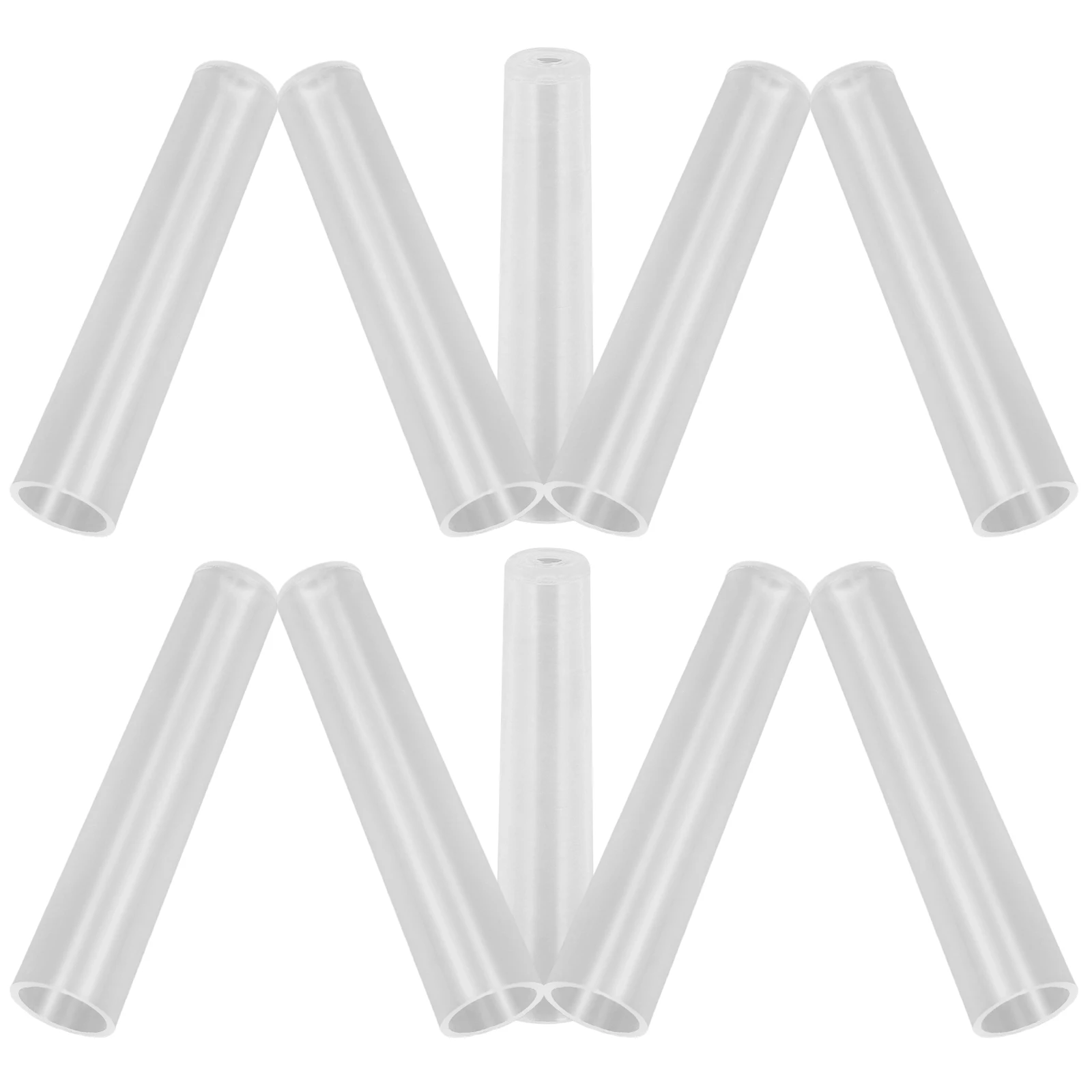 10pcs Cap Extender Clear Toppers Plastic Covers Tip Protector Student Plastic Pencil Cap Accessories Classroom Supplies