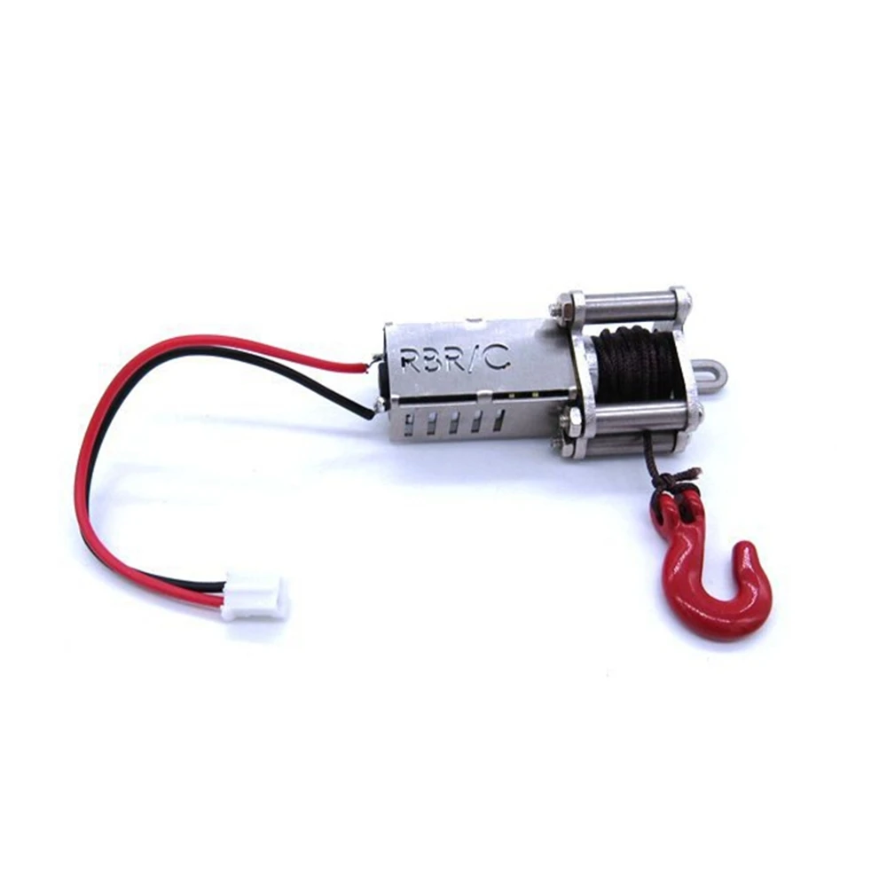 Metal Automatic Simulated Winch with 3CH Receiver Cable for WPL B14 B24 B16 B36 C14 C24 C34 MN D90 MN99S RC Car Parts