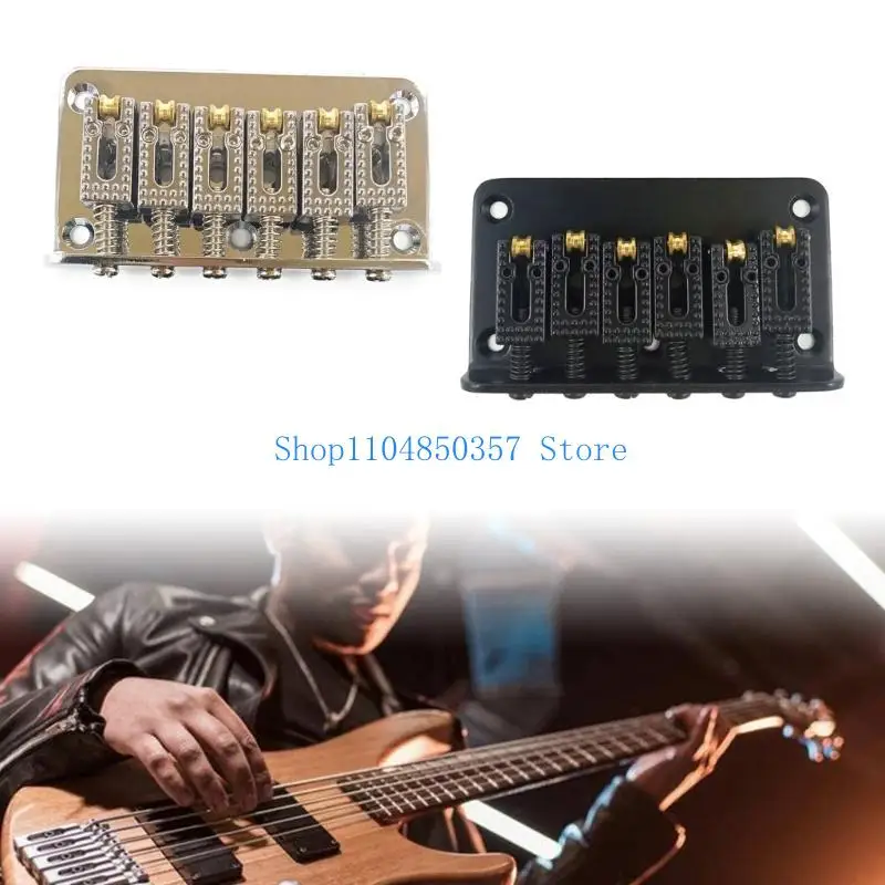 652F 78mm 6 String Guitar Roller Saddle Hardtail Bridge Top Load Tailpiece Replacement Kits with L Shaped Wrench Mount Screws