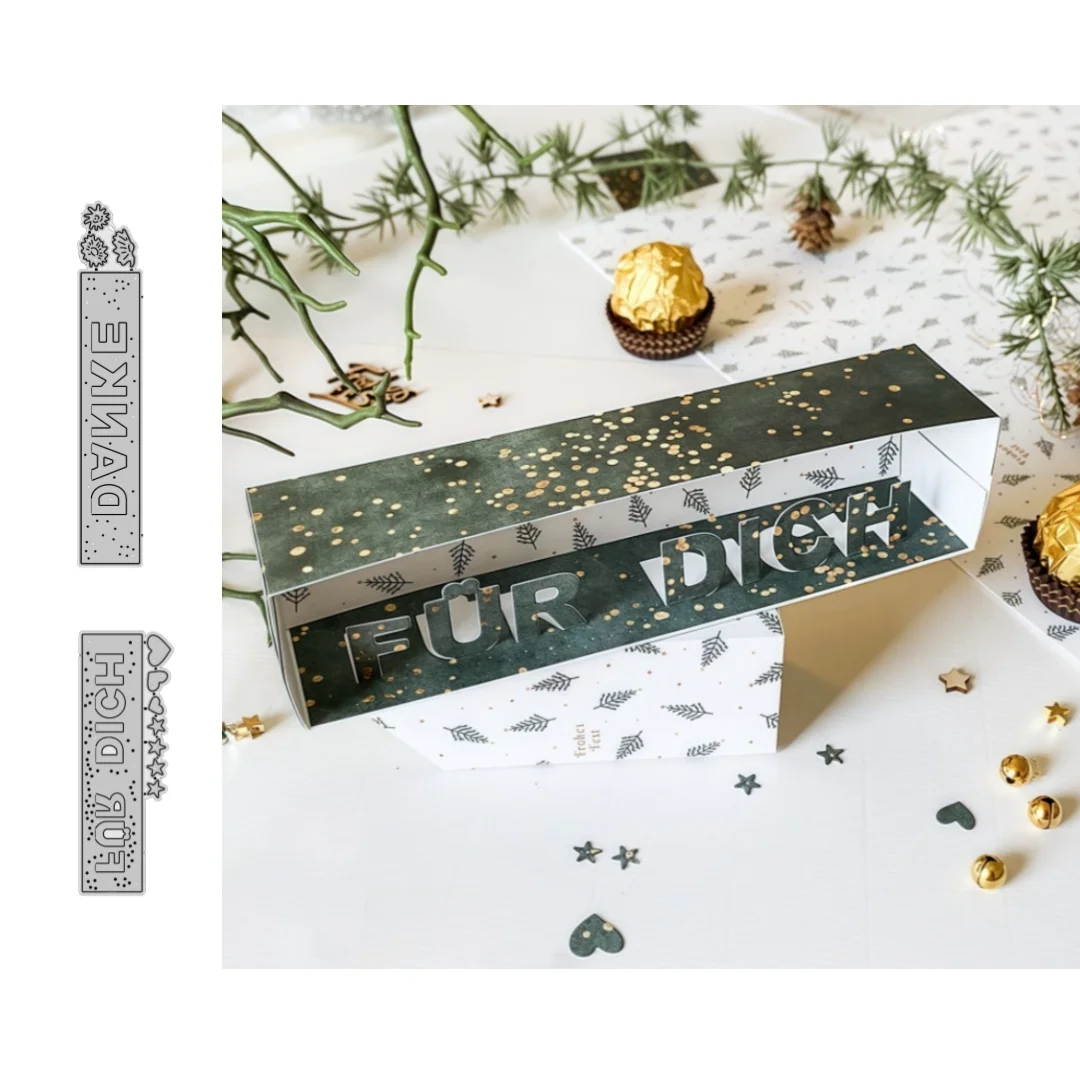 Phrase Letter Fur Dich und Danke Metall-Stanzformen für DIY Scrapbooking, Kartenherstellung, Schablonen, Prägung, Basteldekoration