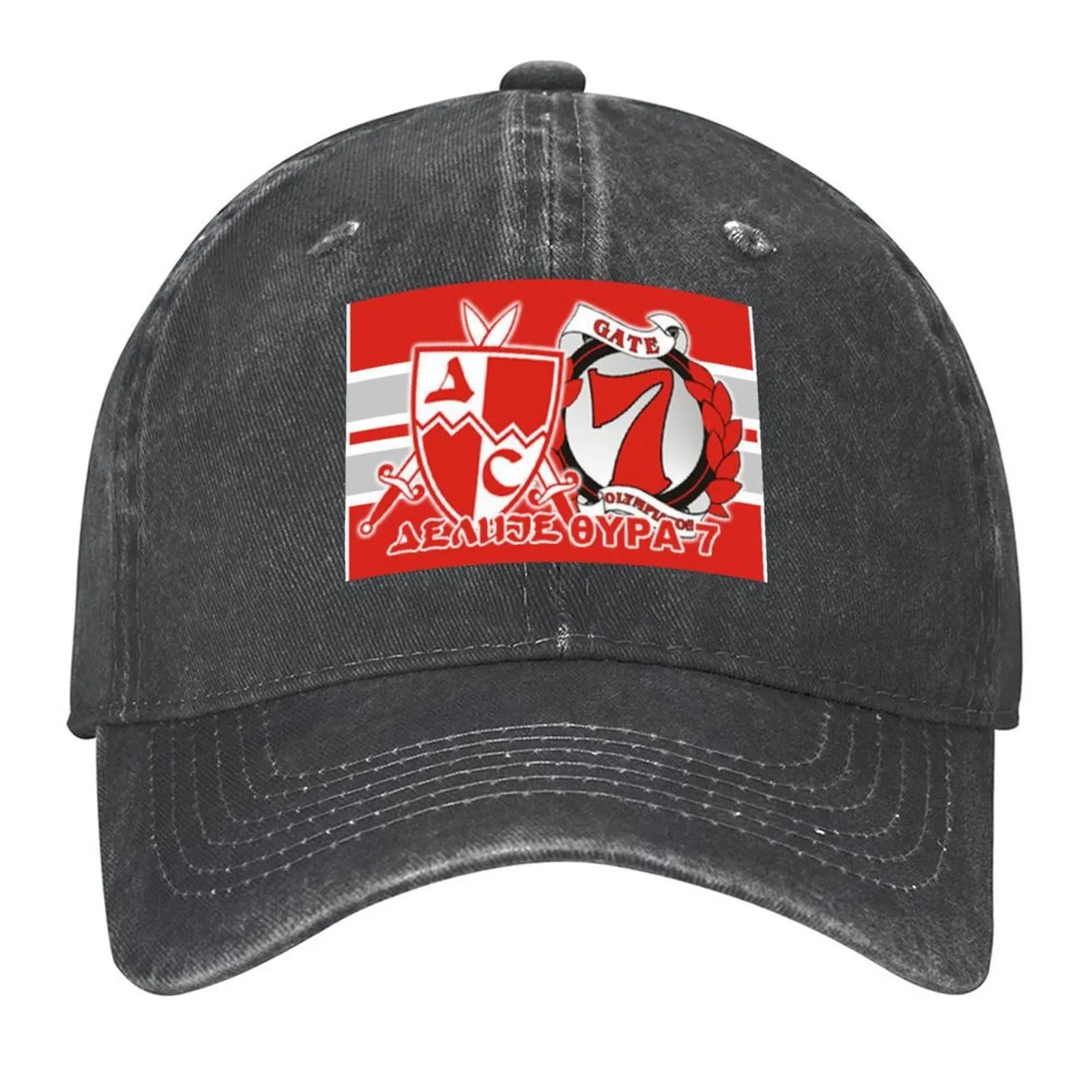 

Olympiacos Gate 7 Baseball Cap luxury caps fishing hat New In The Hat sailor cap for men Luxury Woman Men's