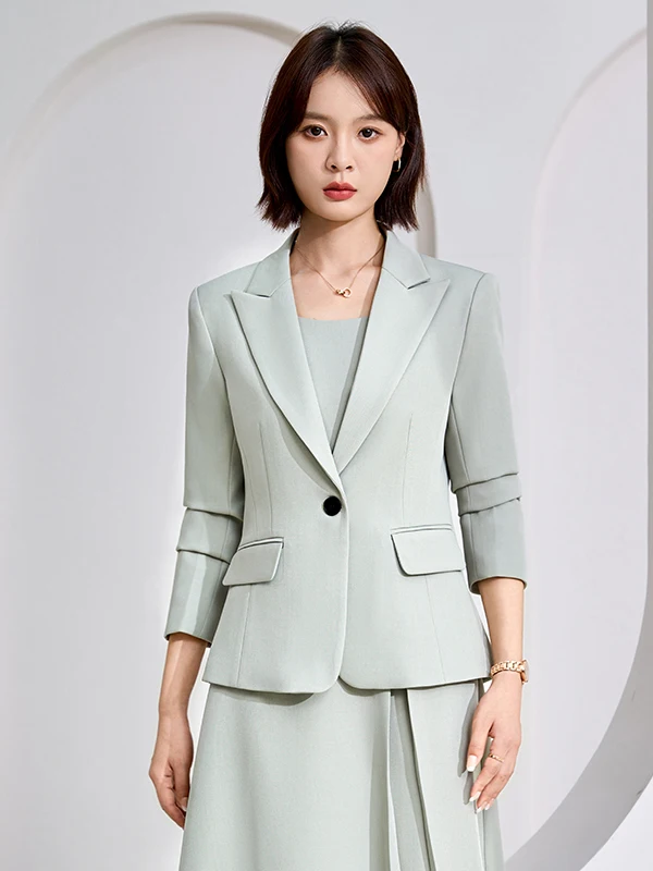 

Business Commute Tailored Suit Jacket Women's Single Button Slim Fit Elegant Dress Set Early Autumn Simple Dry Spirit