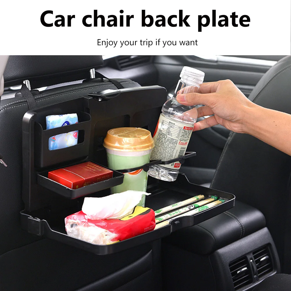 Car Chair Back Storage Tray Multifunctional Car Back Food Drinks Holders Portable Foldable Car Backseat Table Car Accessories