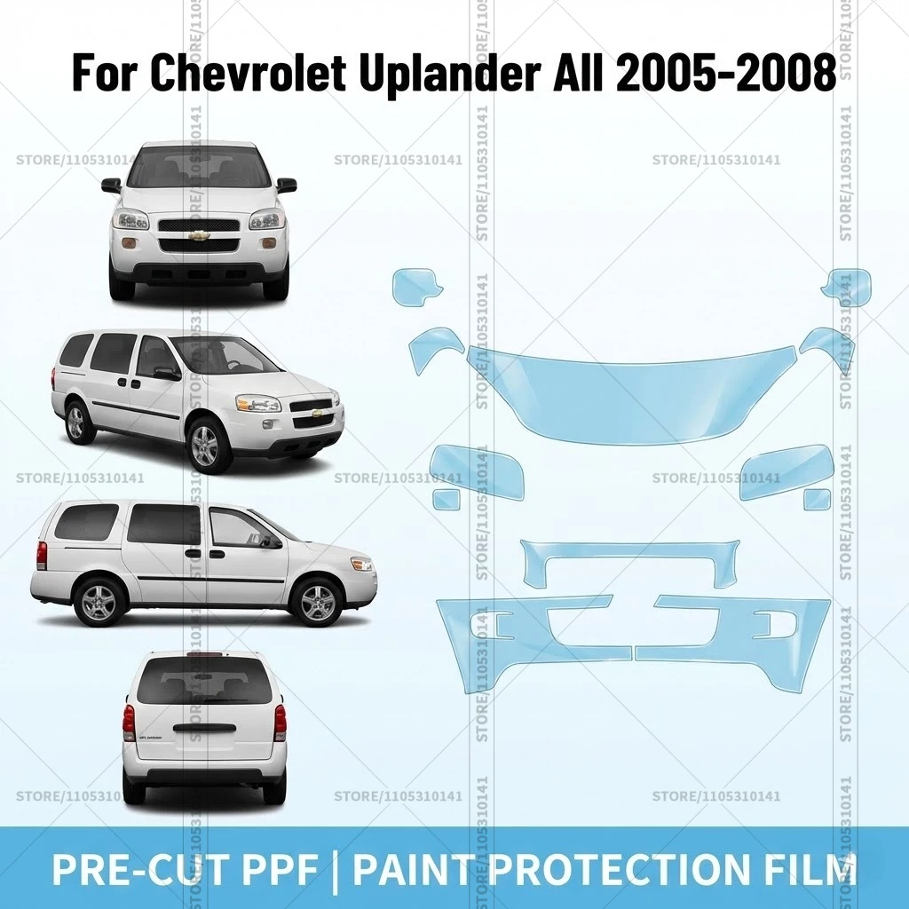 Película Protectora de Pintura Precortada (PPF) Transparente para Autos, Kit Frontal de PPF Automotriz para Chevrolet Uplander, Todos los Modelos 2005-2008