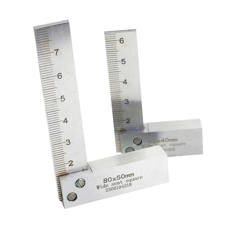 63x40mm 160x100mm Machinist Square 90 Degree Right Angle Engineer Set Precision Ground Steel Hardened Angle Ruler square ruler