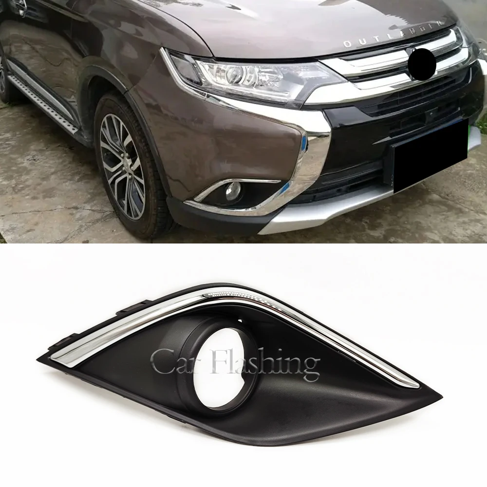 Chrome Fog Light Covers For Mitsubishi Outlander 2016-2019 Fog Lights Lamp Bezel Cover Fog Lamp Hood Frame Covers Grill