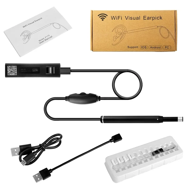5.5mm Wireless WIFI Earpick Endoscope CMOS Borescope Earwax Remover HD Earscope Cleaner Inspection Ear Camera