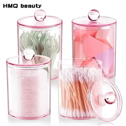 Transparent Cotton Swab Storage Box Portable Makeup Cosmetic Organizer Dust-proof Acrylic Jewelry Storage Container Makeup Tools