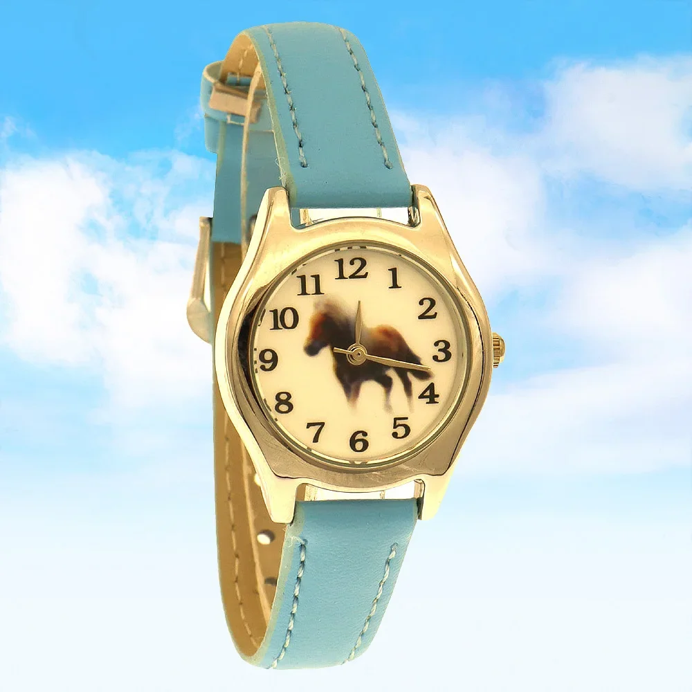 Kids Quartz Watch Animal Cartoon Leather Strap Fashion Wristwatch Student Watch