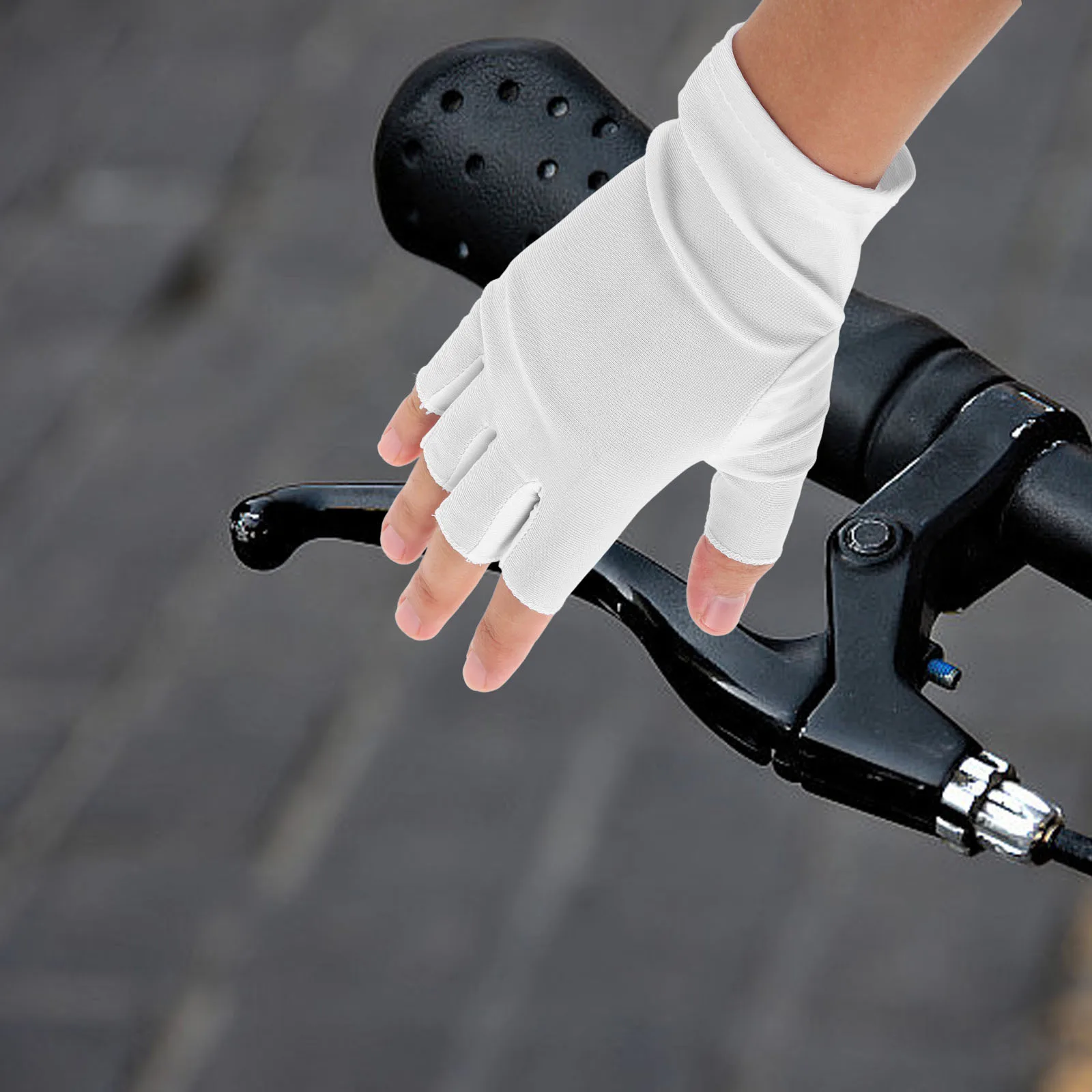 

1 Pair Sun Protection Touch Screen Gloves Lightweight Chinlon Fingerless Gloves For Driving Hiking Cycling Biking Running