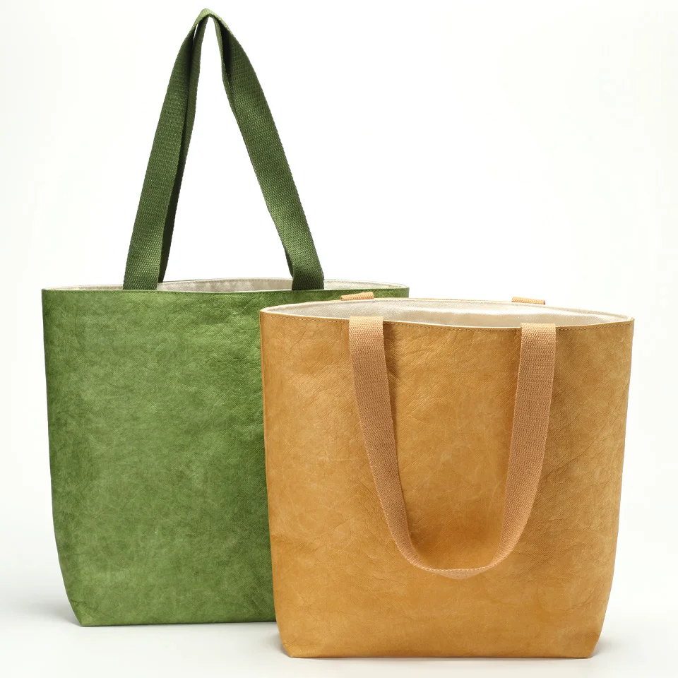 

Luxury Waterproof Portable Reusable Shoulder Handbag for Gifts Dupont Paper Shopping Tote Bag with Custom Printed logo