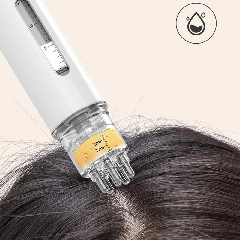 6Needles Scalp Applicator Quantitative Liquid Guide Device Guide Brush Hair Growth Massage Ball Head Medicine Applicator
