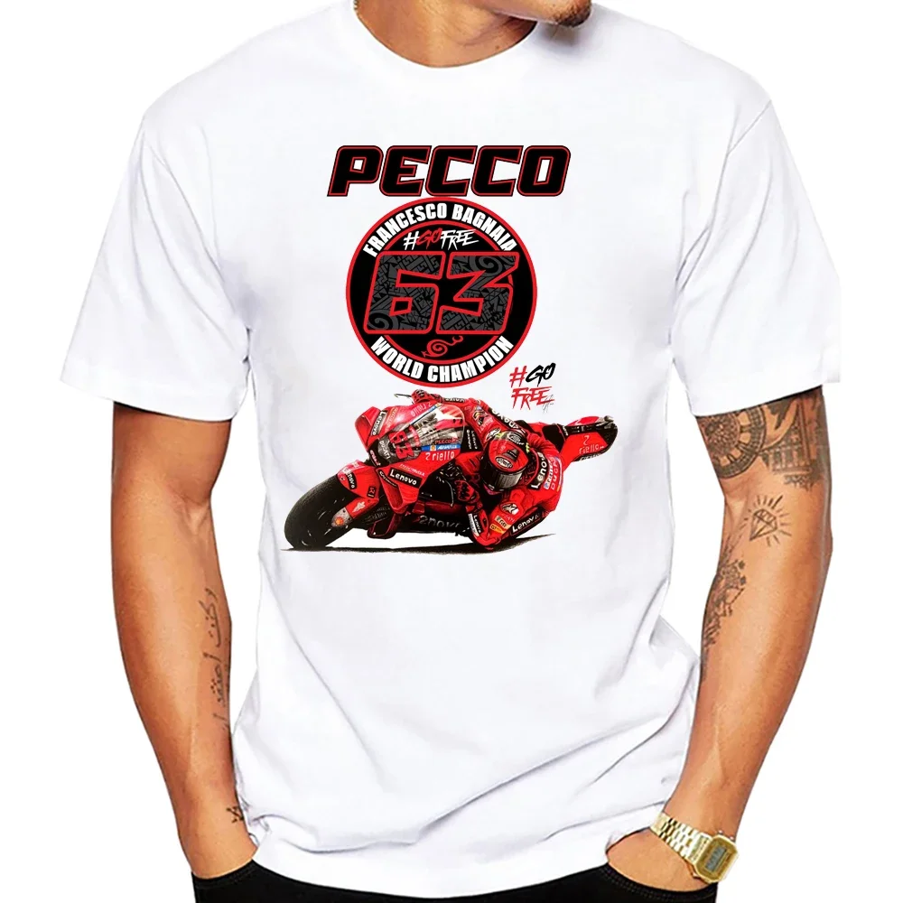 

Pecco Bagnaia 63 Francesco 2024 Classic T-Shirt Hip Hop Boy Casual T shirts Harajuku Motorcycle Sport White Tee