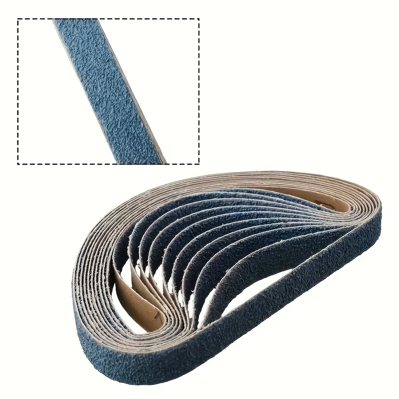10PCS 330 * 10mm Belt Sander Paper 40-120Grits Zircon Corundum Sanding Belts for Knife Sharpening,Wood,Metal,Polishing