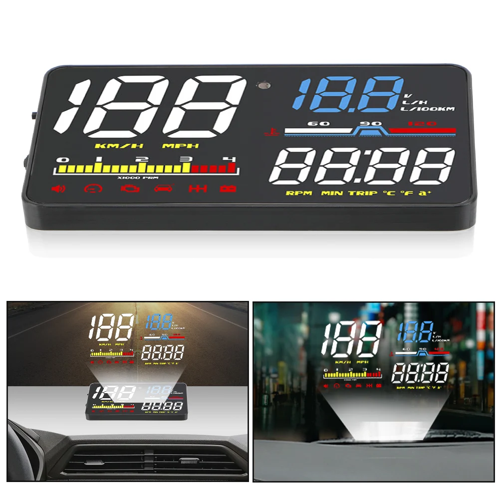 Speedometer OBD2 Diagnostic Tool Digital Security Alarm Car Head Up Display Windshield Screen Projector HUD Display