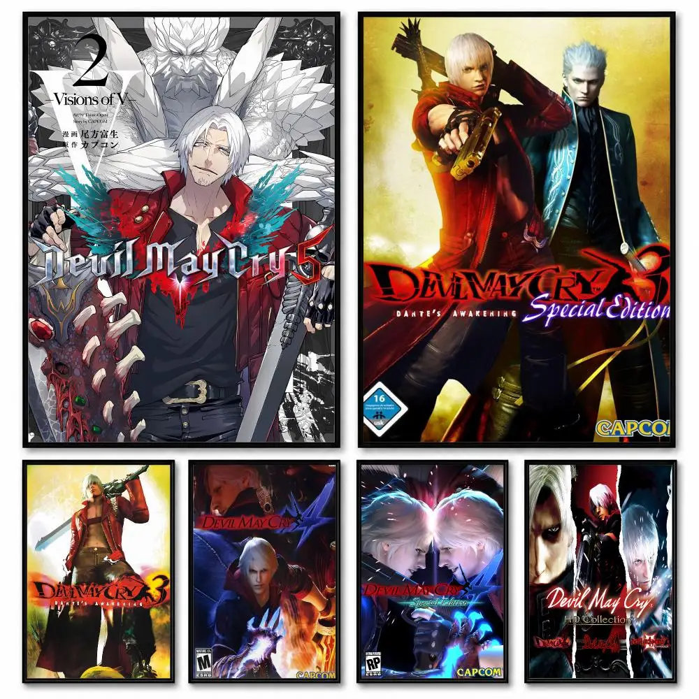 D-Devil May Cry-S Game Poster Room Decor Home Wall Art Printing Waterproof Garage BedRoom Posters Gift