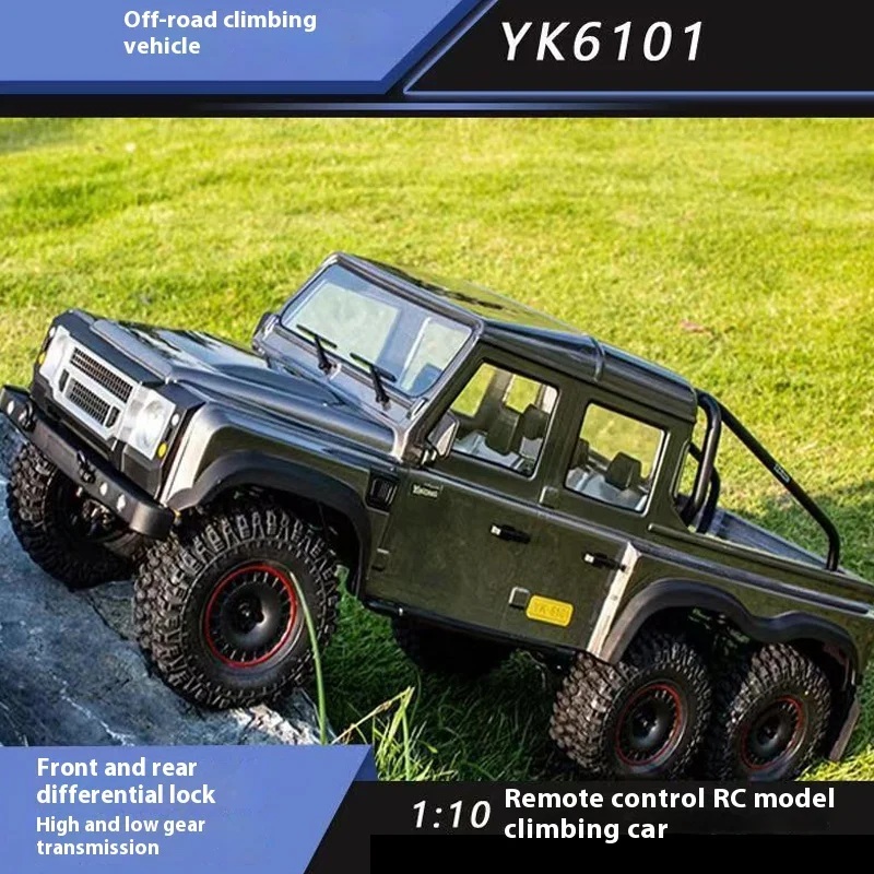 New Remote Control Yk6101 Six Wheel Pickup Remote Control Car Model Car 1/10 Off-Road Six Wheel Drive Climbing Car Boys' Toy