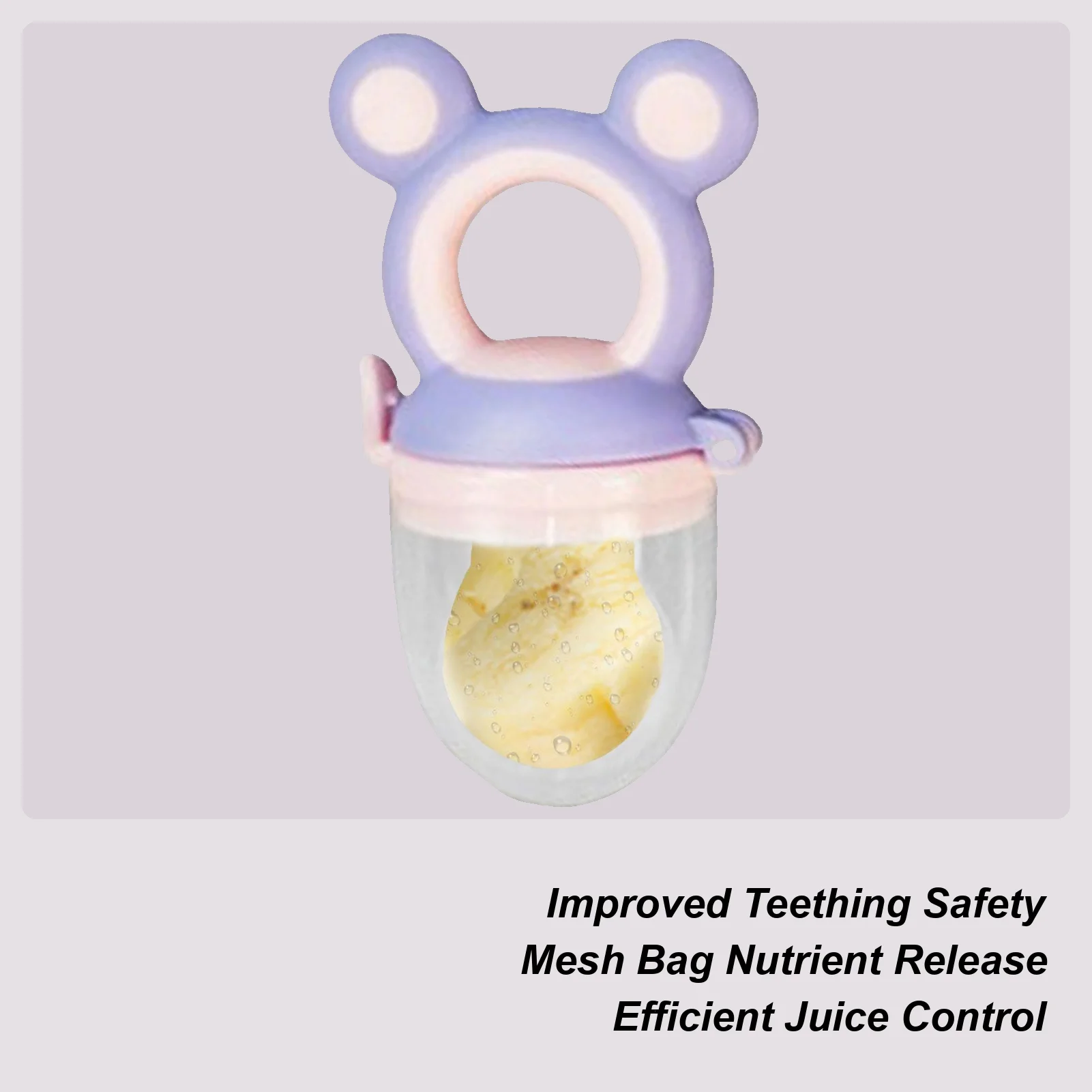 

Fruit Teethers For Babies Fruit Feeder Pacifier Nibbler Choking-Prevention Silicone First Solid Feeding Teething Comfort For 4